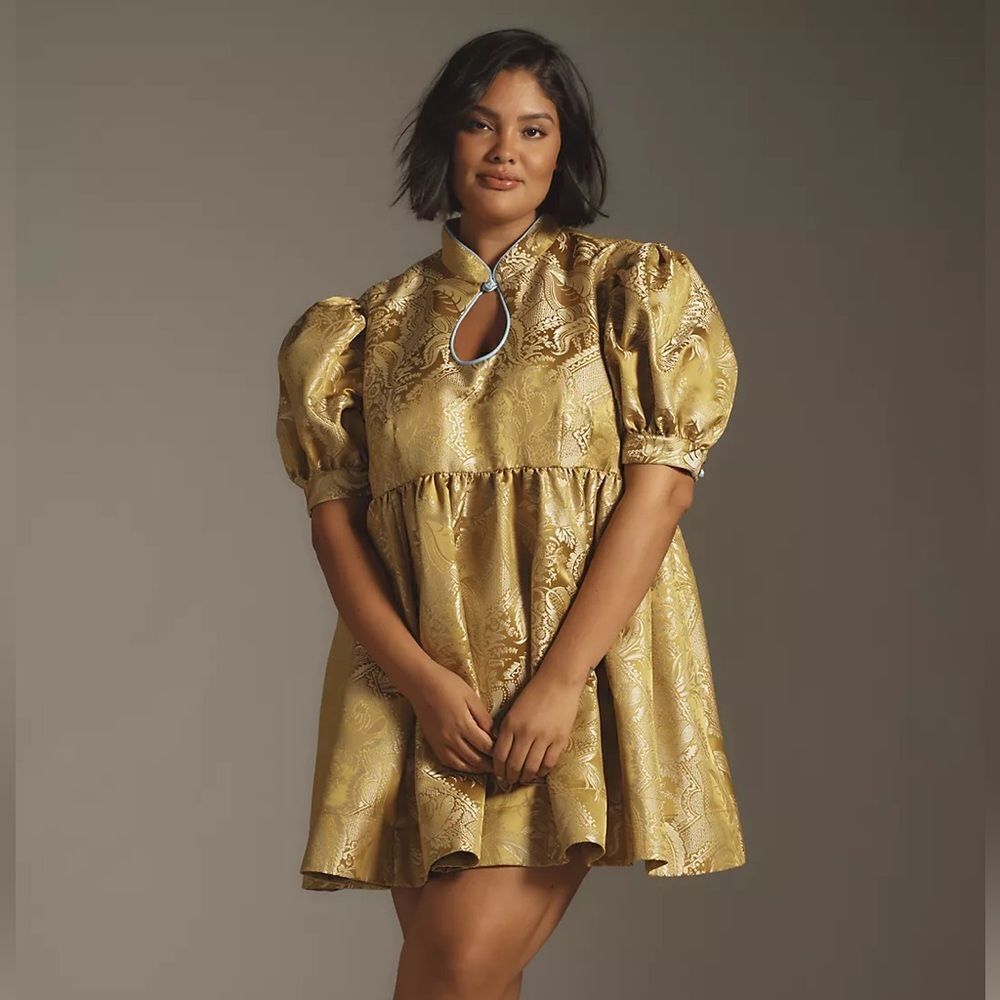 Anthropologie Maeve Puff Sleeve Babydoll Dress NWT - Picture 2 of 15